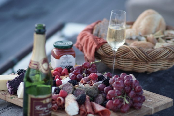 a close up of food on a table